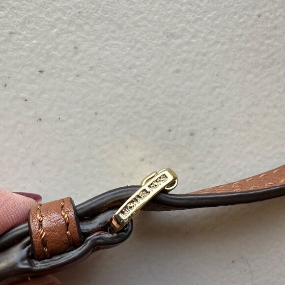 Michael Kors Fulton Small Crossbody Handbag Luggage Brown Leather Adjustable - Picture 10 of 11